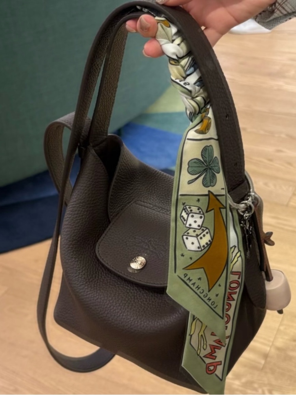 Longchamp Le Cadence S Bucket Bag Mocha BROWN Longchamp SMALL Le Cadence bag